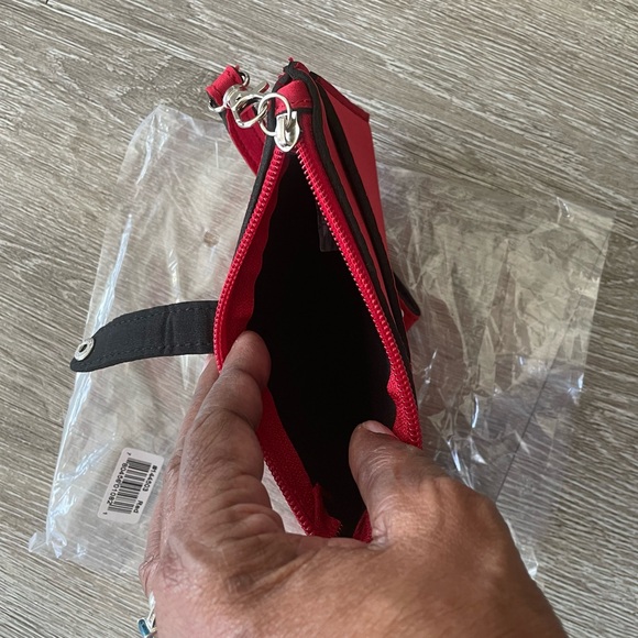 NWOT K•Carroll RED Wristlet with Zipper opening, inside slots & Detachable Strap - Picture 8 of 10